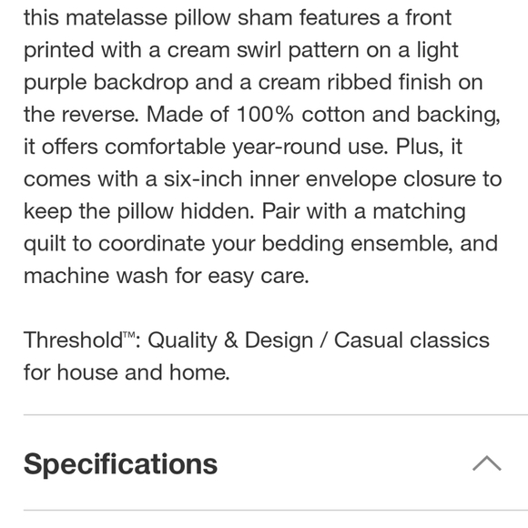 🎉$3 WITH PURCHASE🎉Threshold STD Boho Reversible Matelasse Swirl Quilted  Sham - Picture 6 of 16